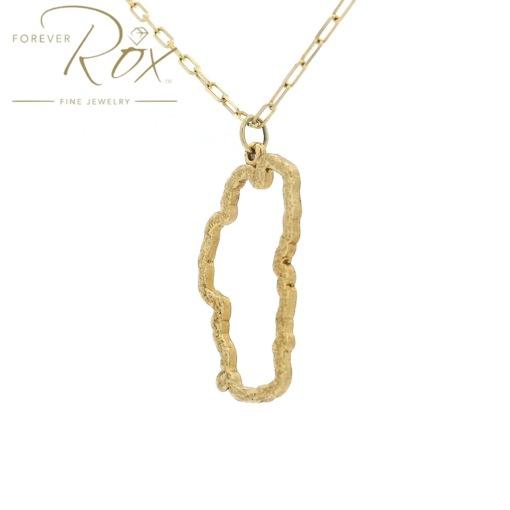 Yellow Gold Filigree Design Lake Tahoe Pendnt - Forever Rox