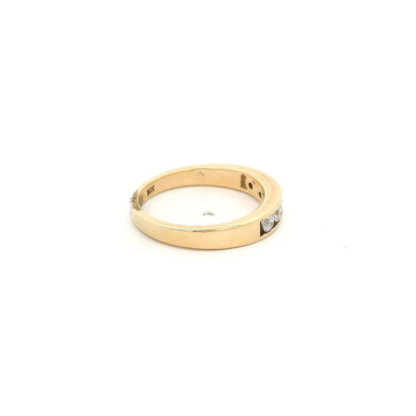 Yellow Gold Five Round Cut Diamond Channel Set Band - Forever Rox Fine Jewelry