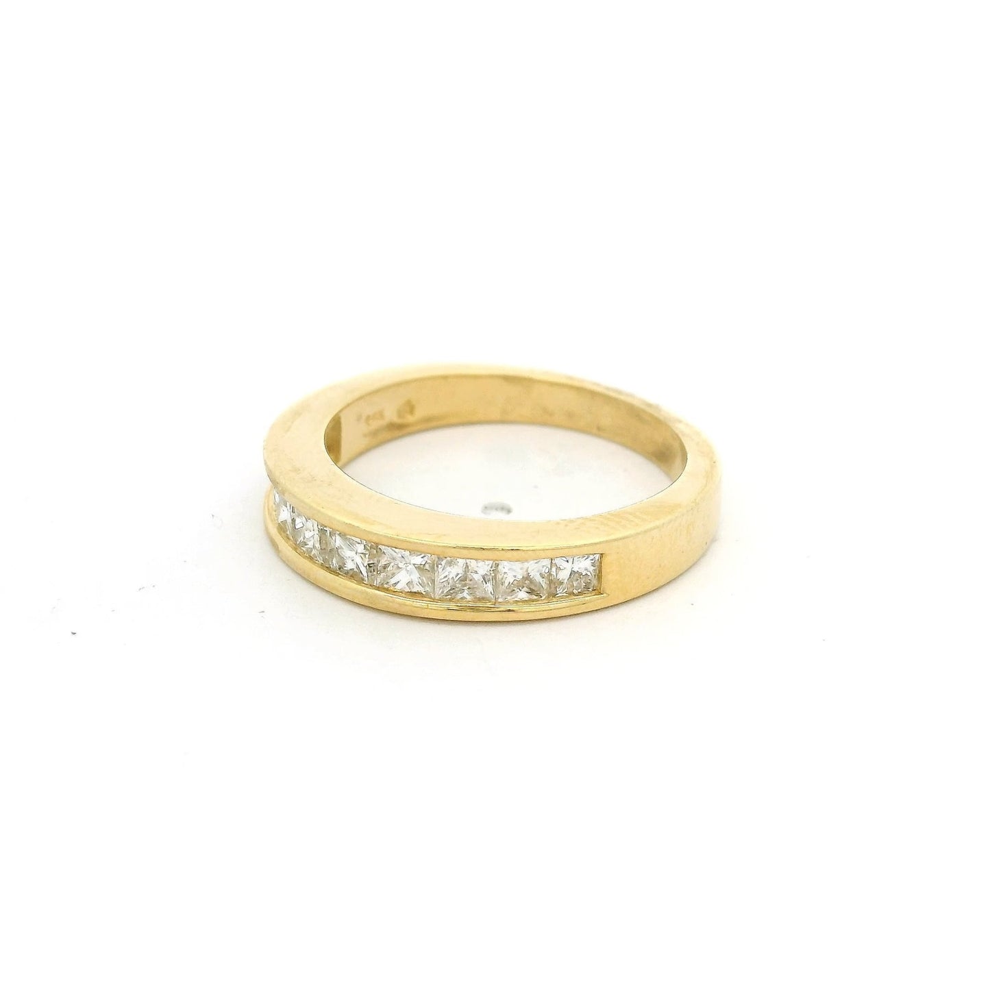 Yellow Gold Half Eternity Channel Set Princess Cut Diamond Band - Forever Rox Fine Jewelry