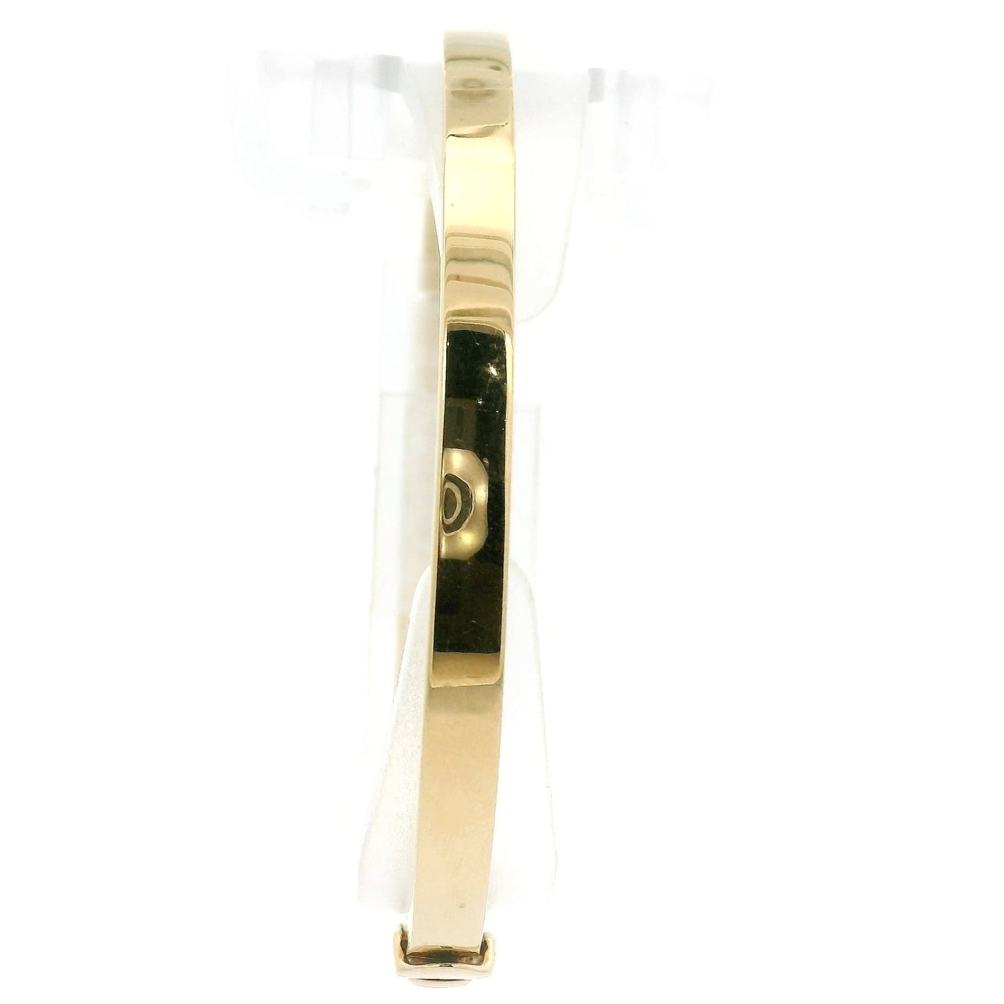 Yellow Gold Solid Bangle with 5 Round Cut Diamonds - Forever Rox Fine Jewelry