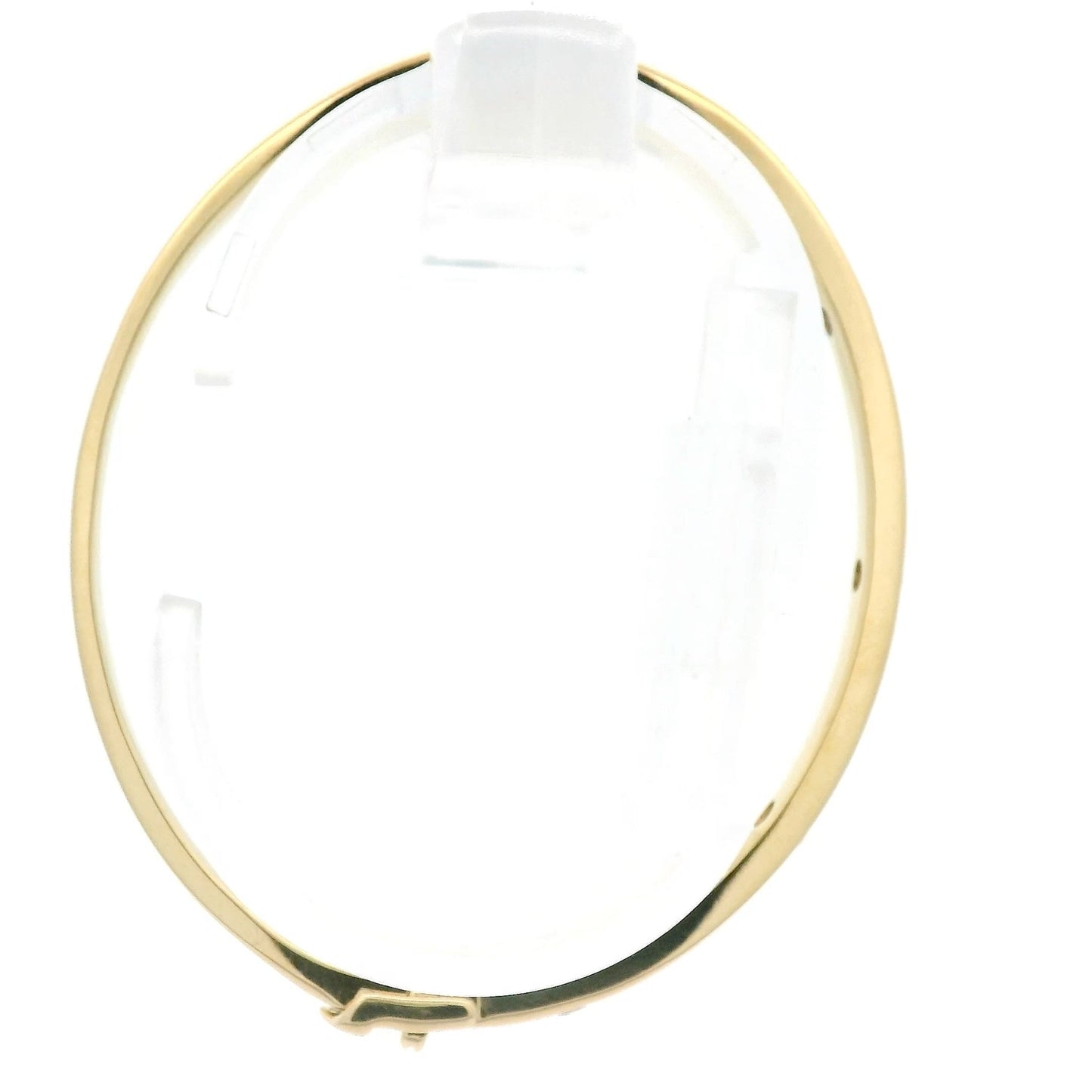 Yellow Gold Solid Bangle with 5 Round Cut Diamonds - Forever Rox Fine Jewelry