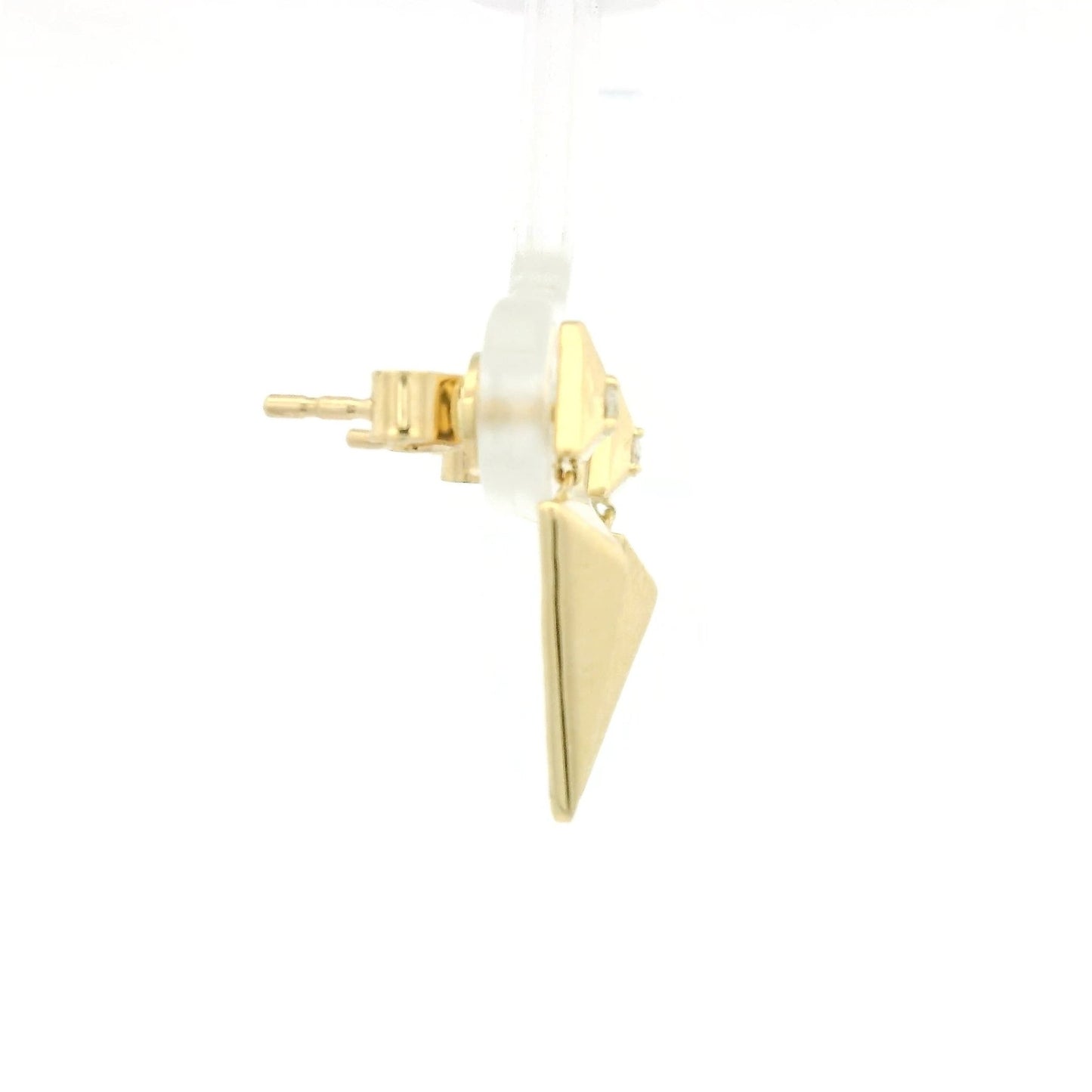 Yellow Gold Spike Dangle with A Diamond - Forever Rox Fine Jewelry