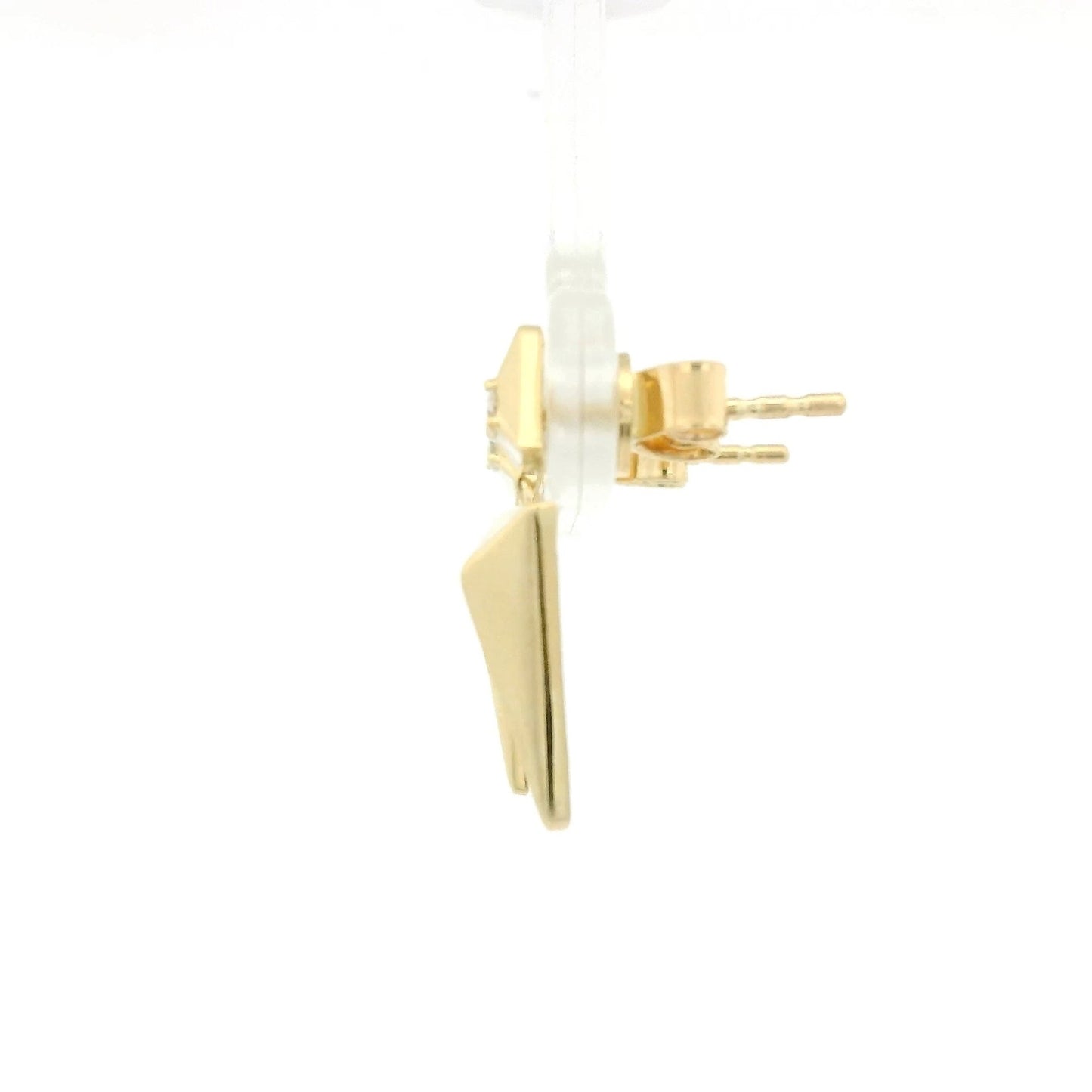 Yellow Gold Spike Dangle with A Diamond - Forever Rox Fine Jewelry