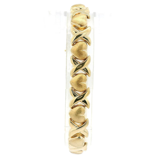 Yellow Gold X/O Heart Bracelet - Forever Rox Fine Jewelry