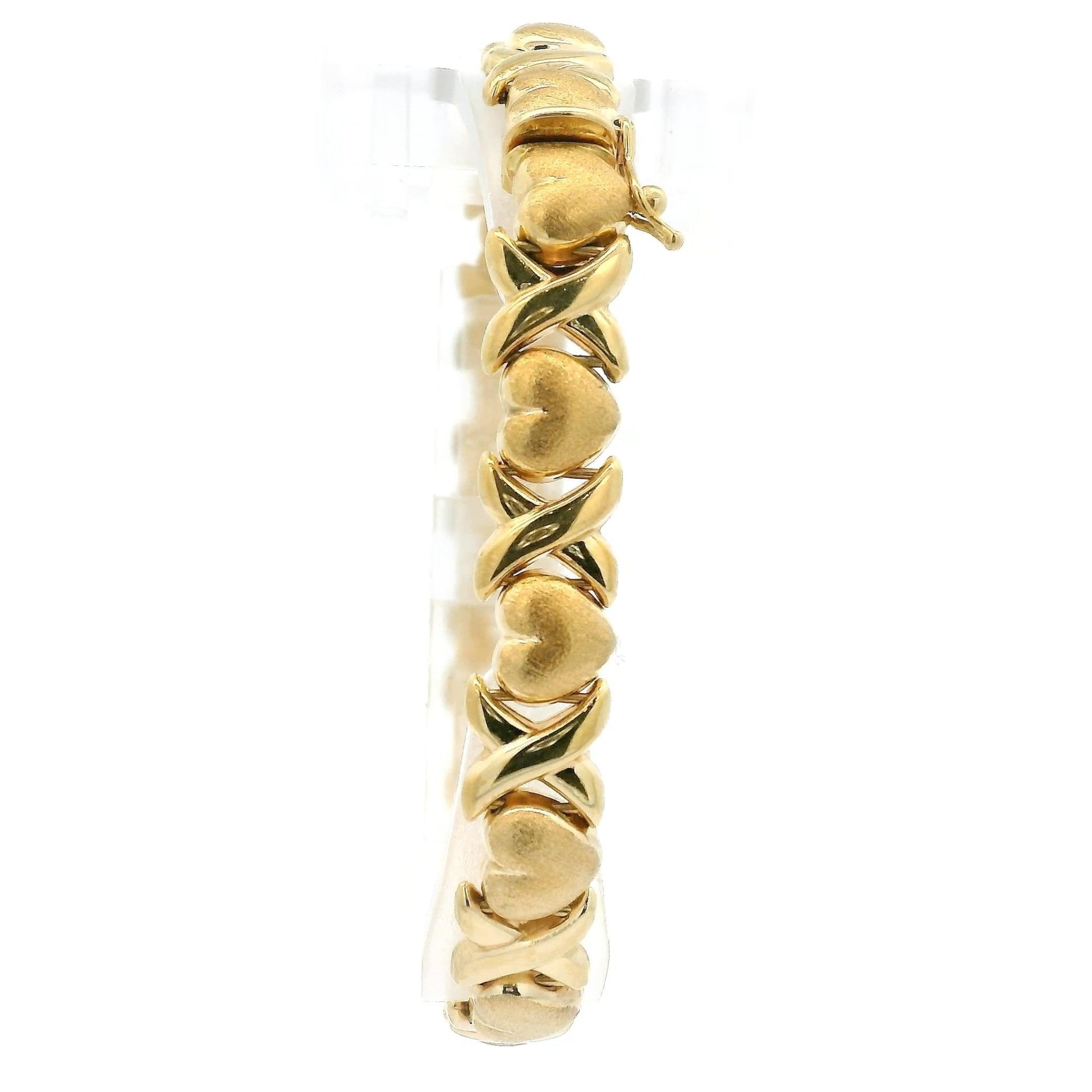 Yellow Gold X/O Heart Bracelet - Forever Rox Fine Jewelry