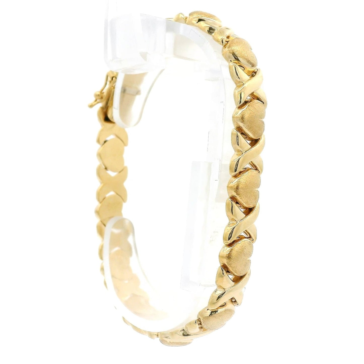 Yellow Gold X/O Heart Bracelet - Forever Rox Fine Jewelry