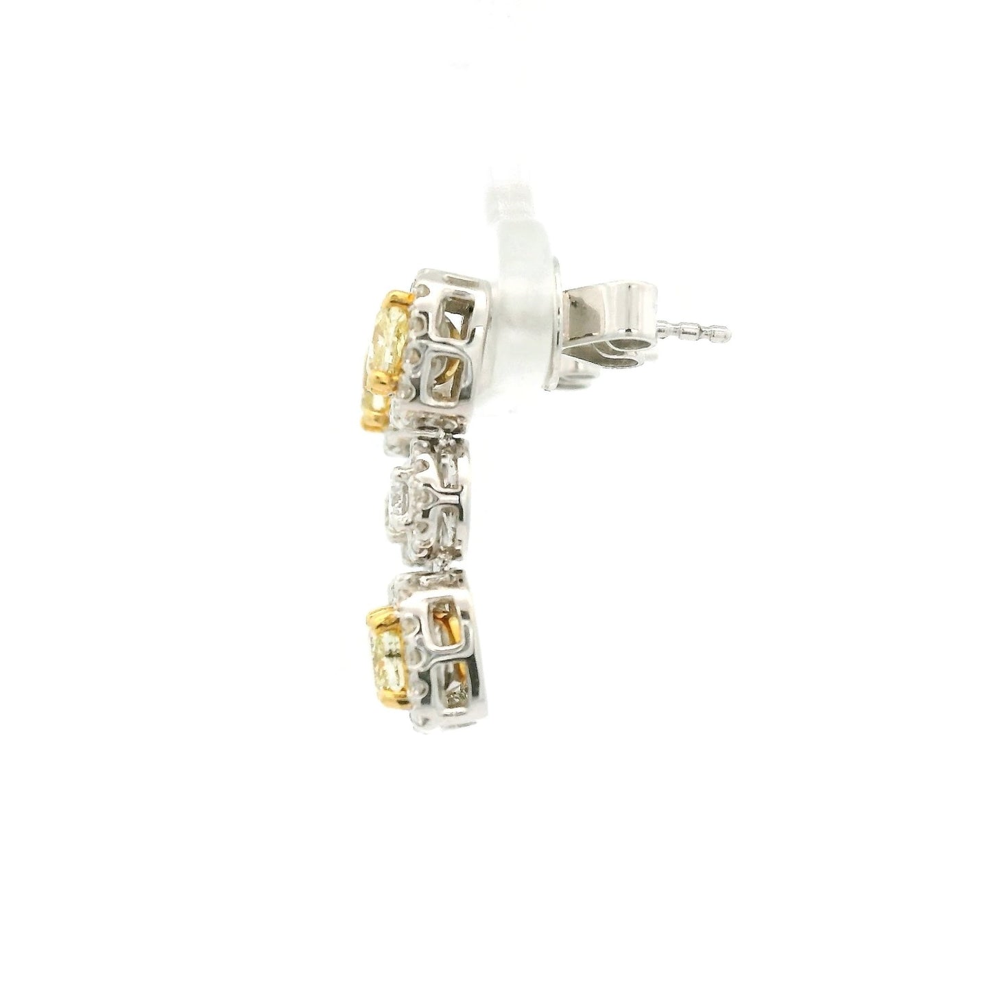 Yellow & White Diamond Dangle Earrings - Forever Rox
