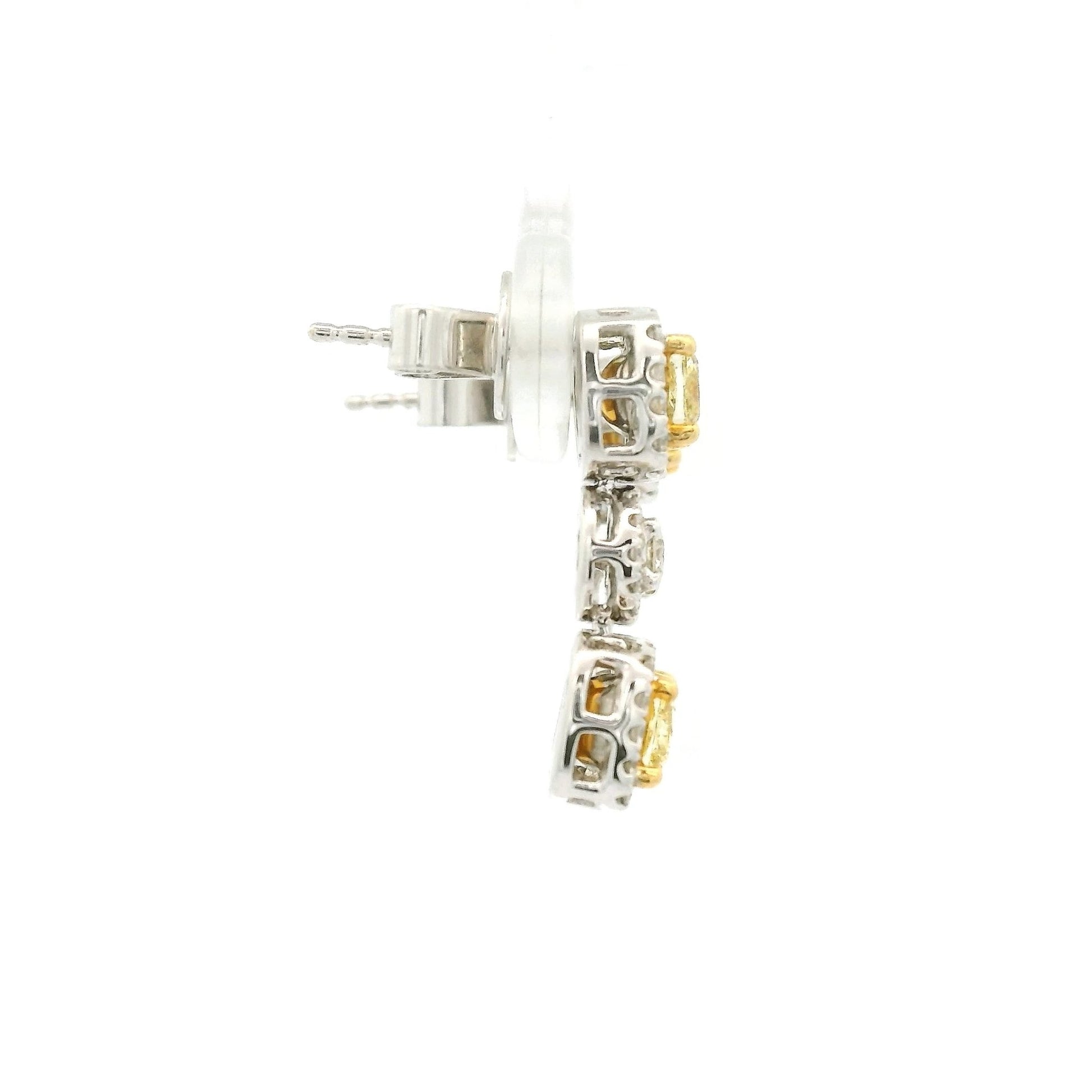 Yellow & White Diamond Dangle Earrings - Forever Rox
