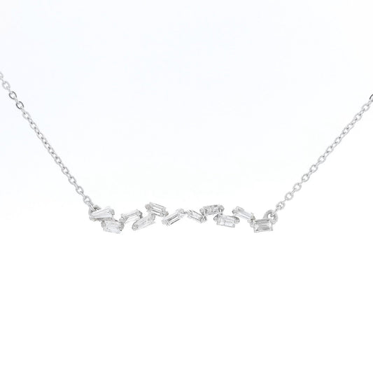 Zig Zag Baguette Diamond Bar Pendant - Forever Rox