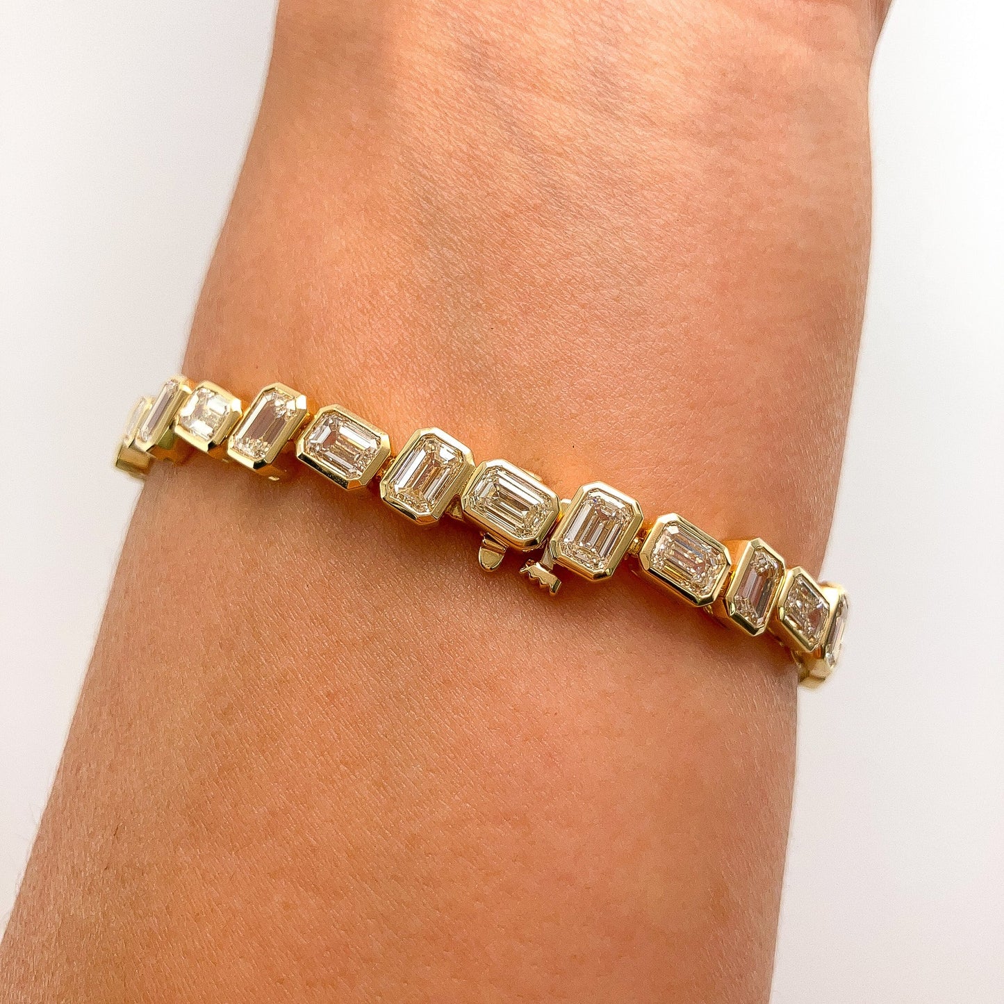 Zig Zag Emerald Cut Diamond Bracelet - Forever Rox