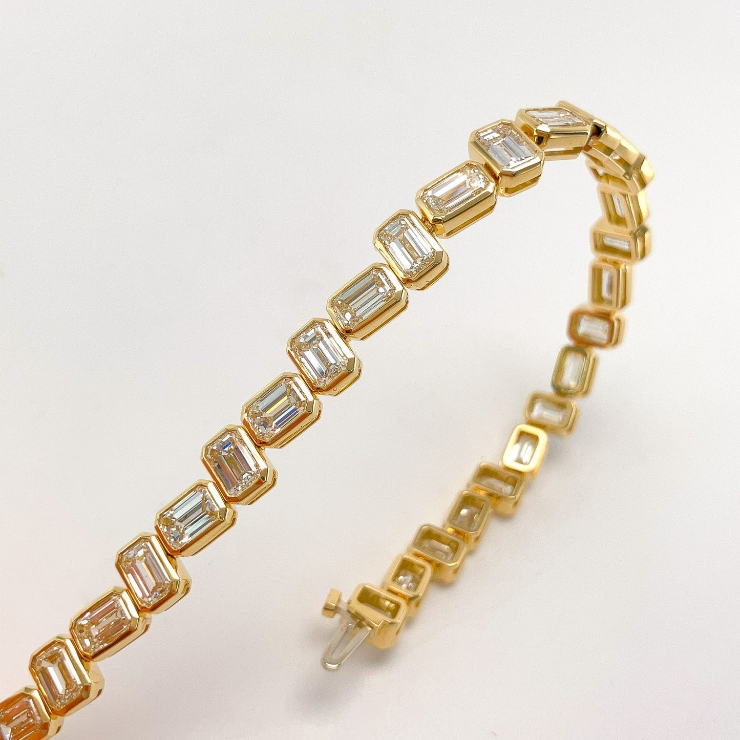 Zig Zag Emerald Cut Diamond Bracelet - Forever Rox