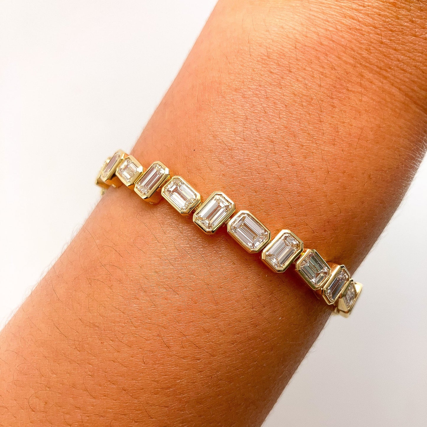 Zig Zag Emerald Cut Diamond Bracelet - Forever Rox