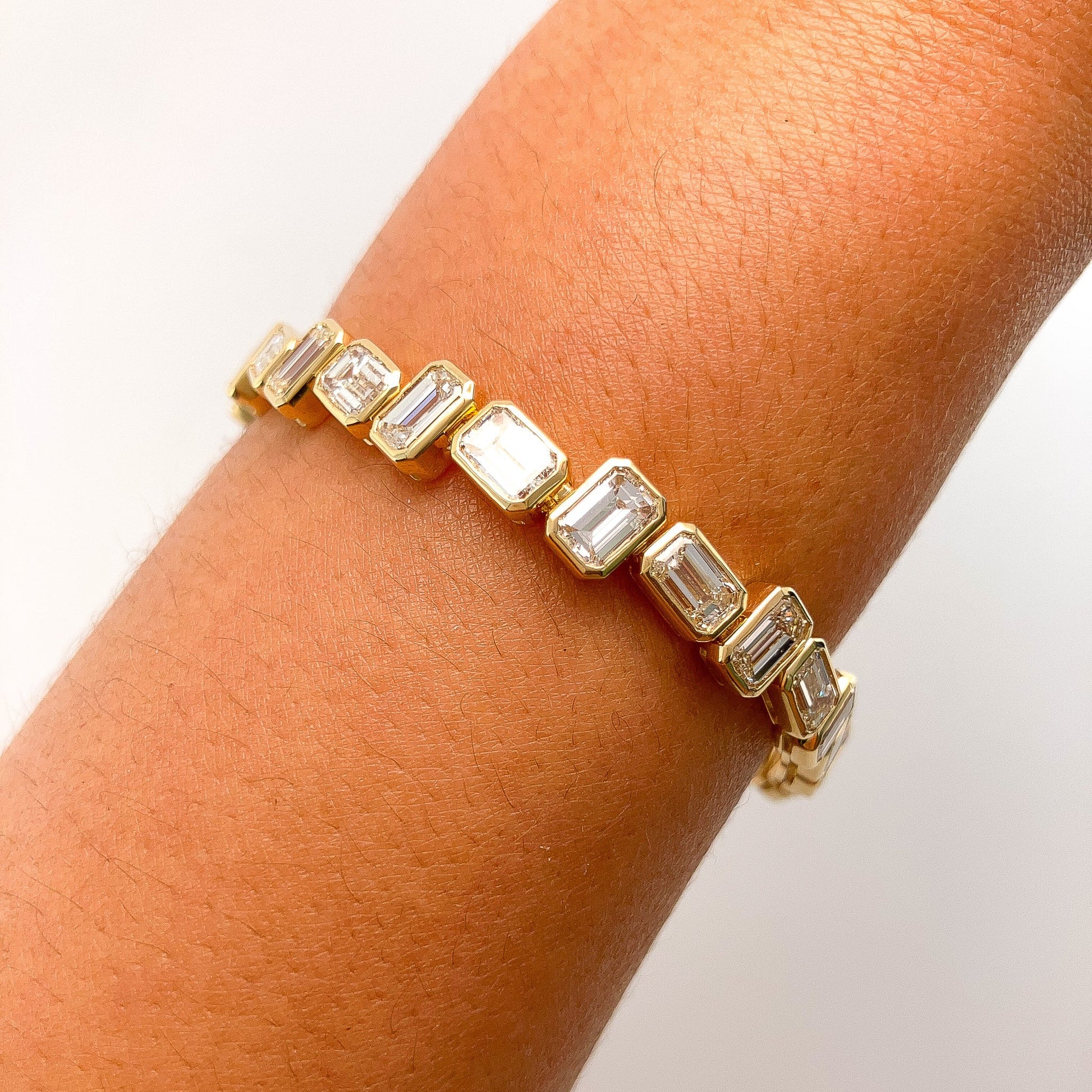 Zig Zag Emerald Cut Diamond Bracelet - Forever Rox