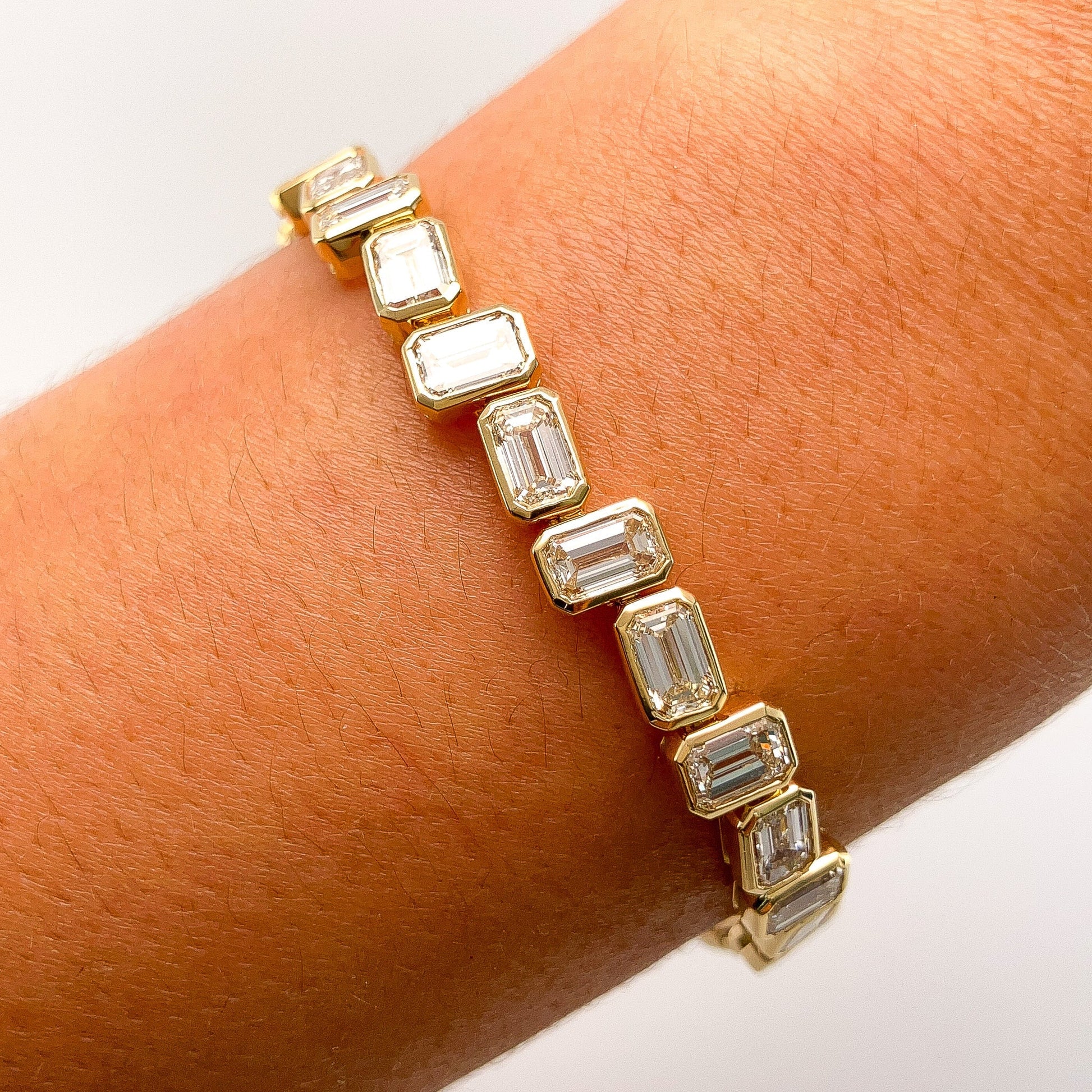Zig Zag Emerald Cut Diamond Bracelet - Forever Rox